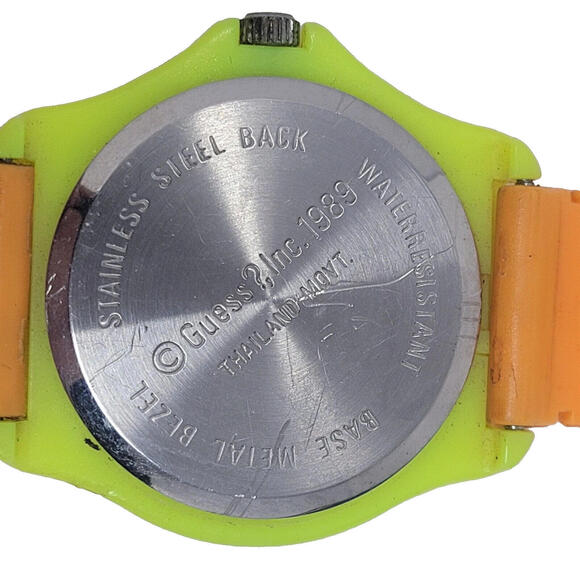 Guess Inc Vintage 1989 Retro Watch Orange Yellow